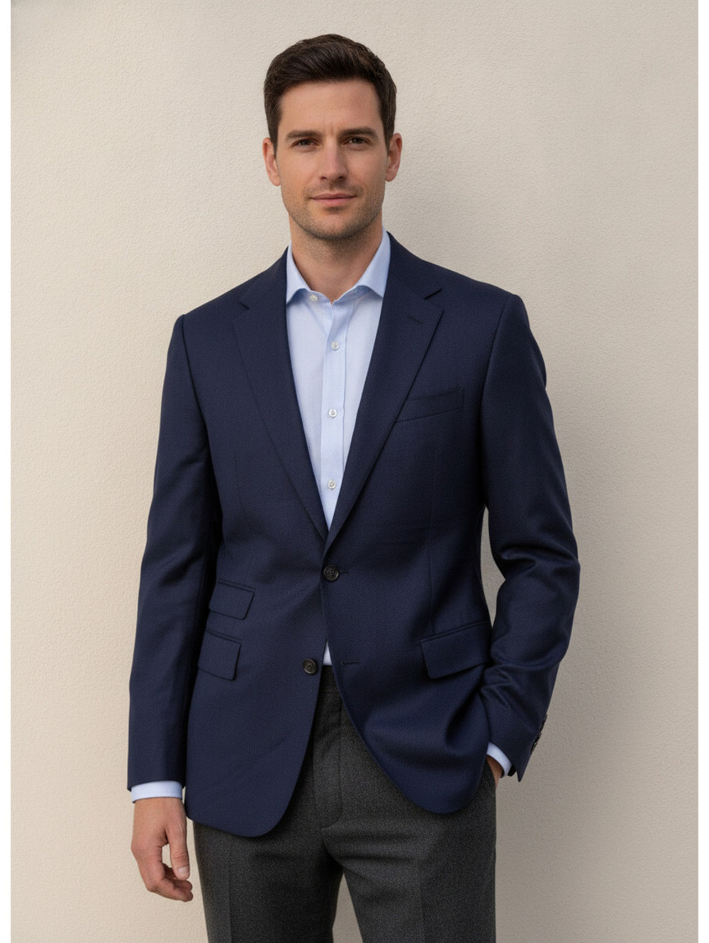 Ralph Lauren Purple Label Men's Navy Blue Suit Jacket Blazer with Classic Fit